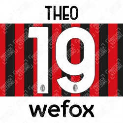 Theo 19 (Official AC Milan 2021/22 Fourth Club Name and Numbering With Wefox Sponsor)